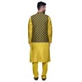 thumbnail image 3 of Atasi Solid Kurta Pajama & Printed Nehru Jacket Set For Mens Party Wear, 3 of 3