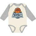 thumbnail image 3 of Inktastic I'd Rather Be Playing Basketball Boys or Girls Long Sleeve Baby Bodysuit, 3 of 5
