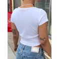 thumbnail image 5 of Michellecmm  Women's Crew Neck Cropped Tops Cute Graphic Short Sleeve Slim Fit Tees, 5 of 6