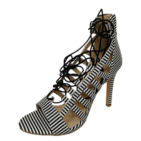 

CLZOUD Golf Sandals for Women White Summer Fashion High Heel Sandals for Women Serpentine High Heel Strap Back Zipper Fashion Sandals Women 38