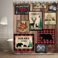 thumbnail image 2 of Cabin Shower Curtain, Rustic Shower Curtain, Farmhouse Bear Deer Shower Curtains, Lodge Wildlife Moose Shower Curtains with 12 Hooks Country Adventure Men Bathroom Curtain Sets 72W x 72H, 2 of 6