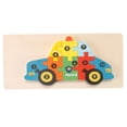 thumbnail image 3 of Rompecabezas de madera Vehículo Coche Rompecabezas Color Forma Clasificación Juguete Educativo Montessori Juguetes para 3 años de edad para niños Niño Coche de policía, 3 of 8