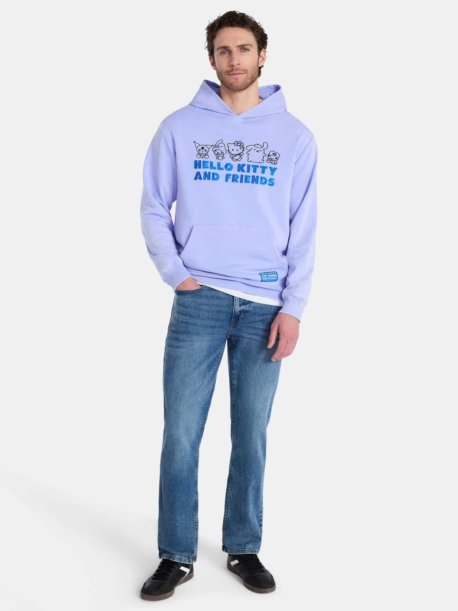 Sanrio, Men's & Big Men's Graphic Hoodie with Overshoulder Print, Hello Kitty, Sizes XS-5XL