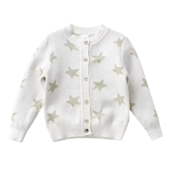 Boys Sweaters Kids Baby Girls Boys Autumn Winter Knit Sweater Star Print Long Sleeve Coat Cardigan Clothes