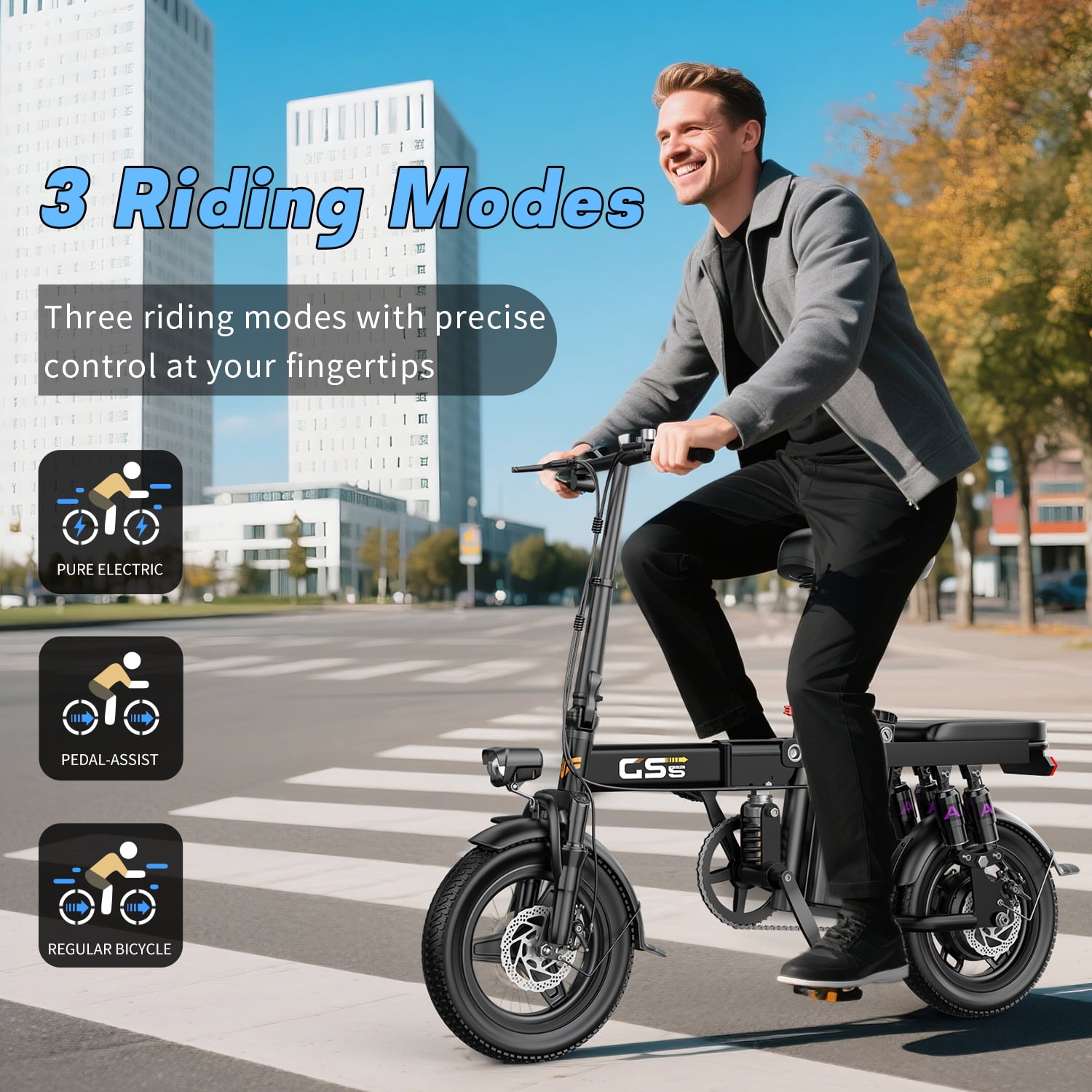 Electric Bike for Adults, Ebike, Electric Bicycle with 720WH Removable Battery,14" Folding Ebike, 20MPH,35+ Miles,750W Peak Motor,Full Shock Absorption,UL 2849,Commuting Mini E Bikes