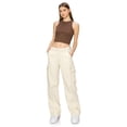 thumbnail image 2 of Cali1850 Women’s Straight Leg Cargo Pants Mid Rise Contrast Stitch Twill Fabric Casual Multi Pockets Trousers, 2 of 6