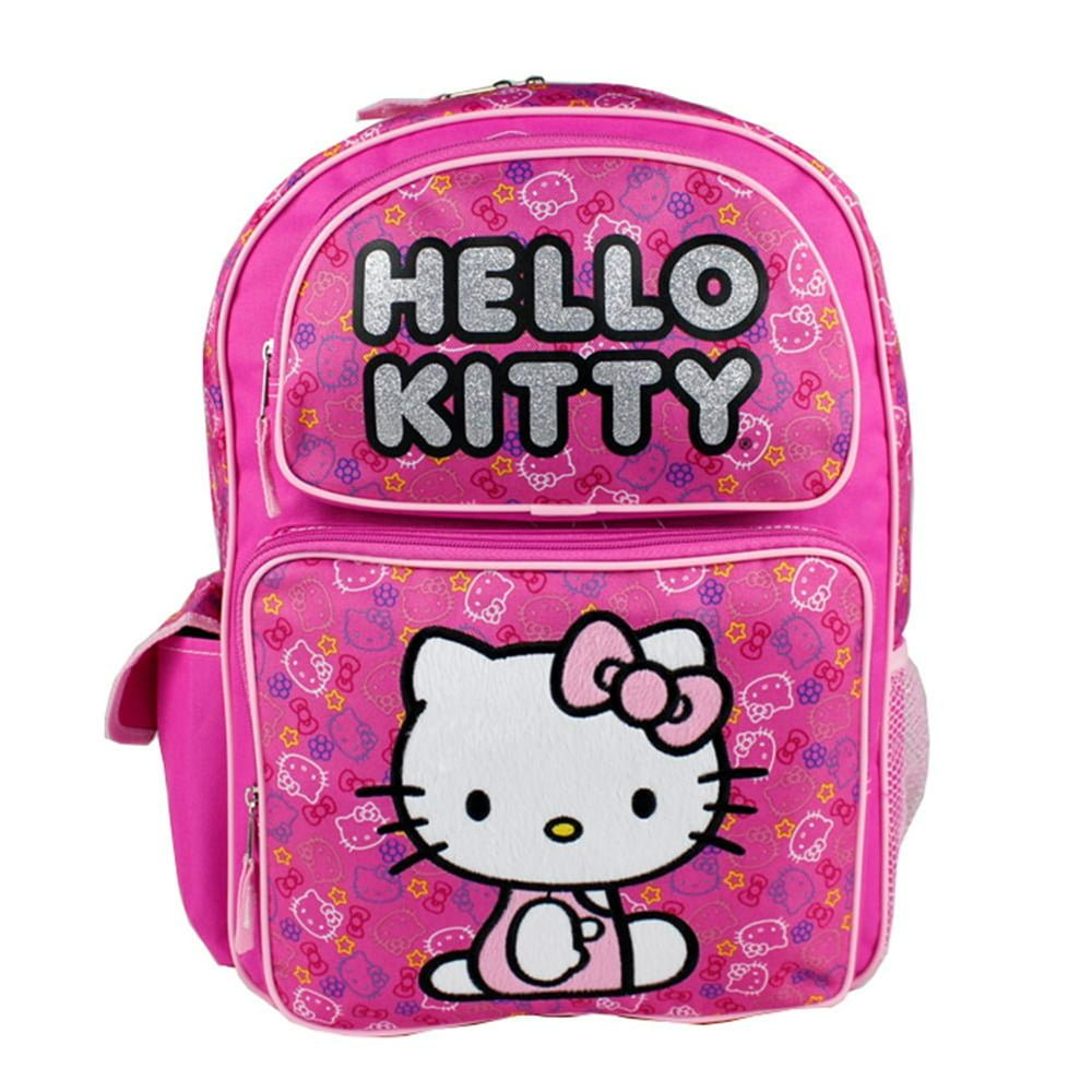 Sanrio Hello Kitty Girls 16" School Glittered Designed Backpack Bag