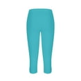 thumbnail image 4 of gbyLJF Capri Leggings Womens 2024 Summer Plus Size Capris Knee Length Workout Yoga Capri Pants Beach Cropped Pants Mint Green S, 4 of 6