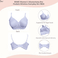 thumbnail image 6 of BIMEI Women's Mastectomy Bra Pockets Seamless Molded Bra Lace Contour Post-Surgery Invisible Pockets for Breast Forms Everyday Bra 9828,White, 34A, 6 of 8