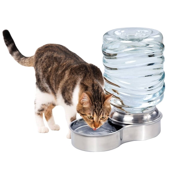 Imperial Home 3.0 L Stainless Steel Dog/Cat Water Fountain with No Skid Feet & Large Mouth Bottle