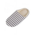 thumbnail image 4 of Winter Women Warm Cotton Striped Slippers Furry Soft Plush Shoes Non-slip Home Indoor, 4 of 5