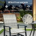 thumbnail image 5 of Wicker Rattan Swivel Patio Glider Chair Set of 2, Outdoor Glider Chair with Steel Frame, High Back, Armrests, Yellow, 5 of 7
