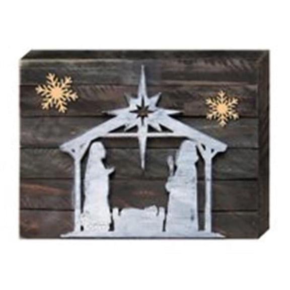 Designocracy 98851-18 Nativity Silhouette Holy Night Quote Art on Board Wall Decor