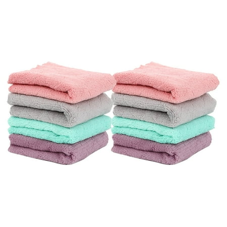 NESZZMIR 8pcs Absorbent Corals Dish Rag Wipe Wiping Towel Sink Cloth Home Kitchen Clean Cleaning Supplies 10inch x 10inch