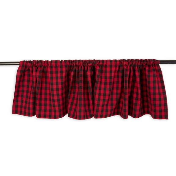 Red Logger Check Window Valance 72x14