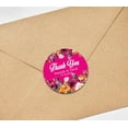 thumbnail image 3 of Darling Souvenir Round 45 Pcs Floral Thank You Stickers DIY Wedding Personalized Bride Groom Names And Date Envelope Seals-Fushia Pink, 3 of 4