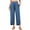 Blue, variant on jinghuiyue Womens Baggy Wide Leg Pants Casual Loose Elastic High Waisted Palazzo Harem Pants with Pockets L