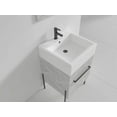 thumbnail image 4 of Fine Fixtures - Modern Grey Marble 20" Bathroom Vanity Set, Black Hardware, vitreous China Sink Top, 4 of 8