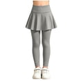 thumbnail image 3 of Pretxorve Kids Girls Pants Solid Yoga Skirted Stretchy Multi Color Casual Fall Bottoms Sizes 3-12Y, 3 of 5