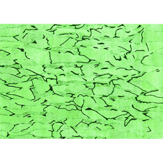 Ahgly Company Indoor Rectangle Solid Green Modern Area Rugs, 5' x 7'