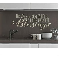 Love Of Family Blessing Family Wall Decals Vinyl Wall Letters for Home Décor, 23x10-Inch, Warm Gray