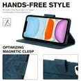 thumbnail image 5 of for iPhone 11 Wallet case with RFID Blocking Credit Card Holder,Flip PU Leather Emboss Butterfly Flower Shockproof Protective Cover Women Men for iPhone 11 Phone case,Blue, 5 of 7