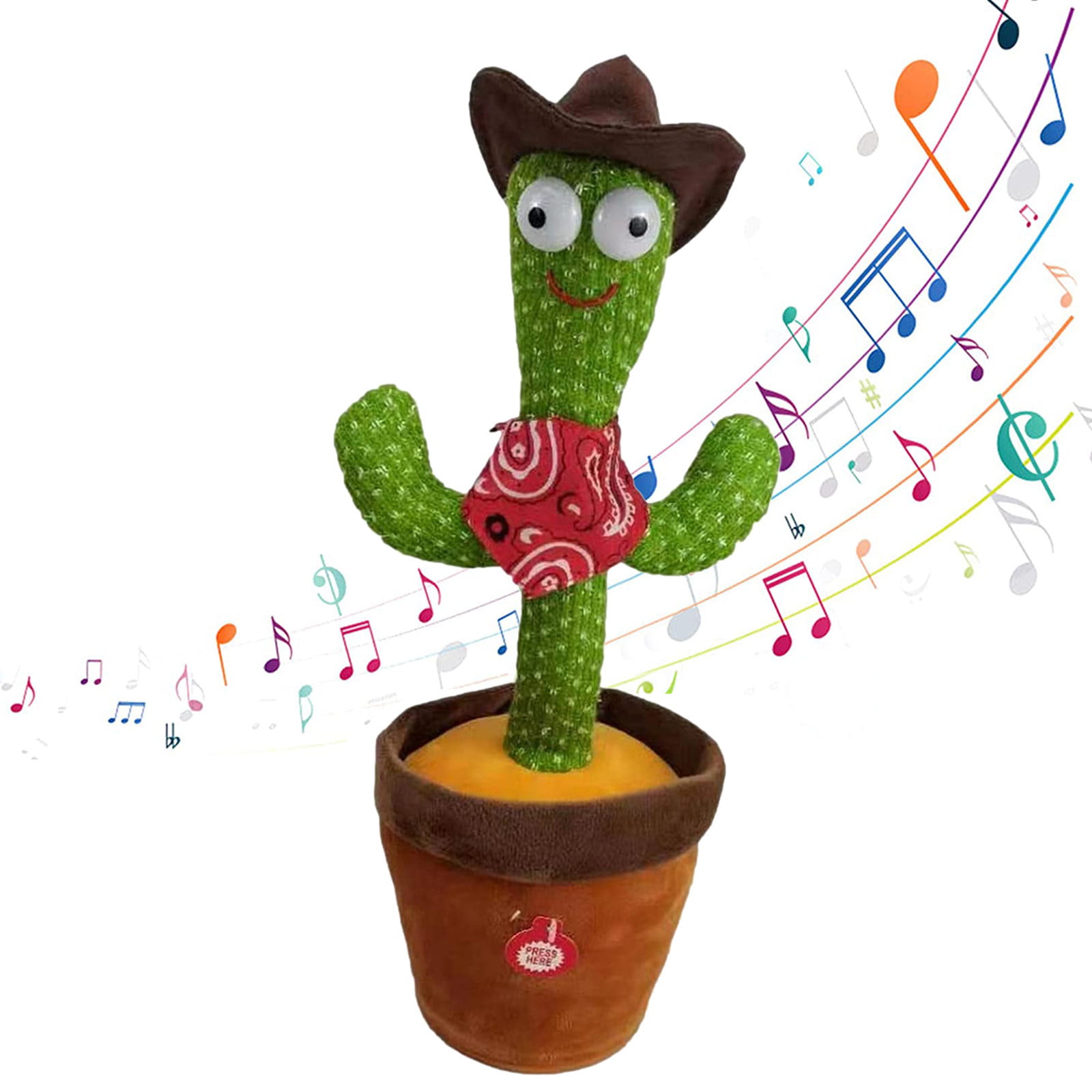 Recording Light up Talking Dancing Cactus Plush Toy Electronic Shake Kids Gift