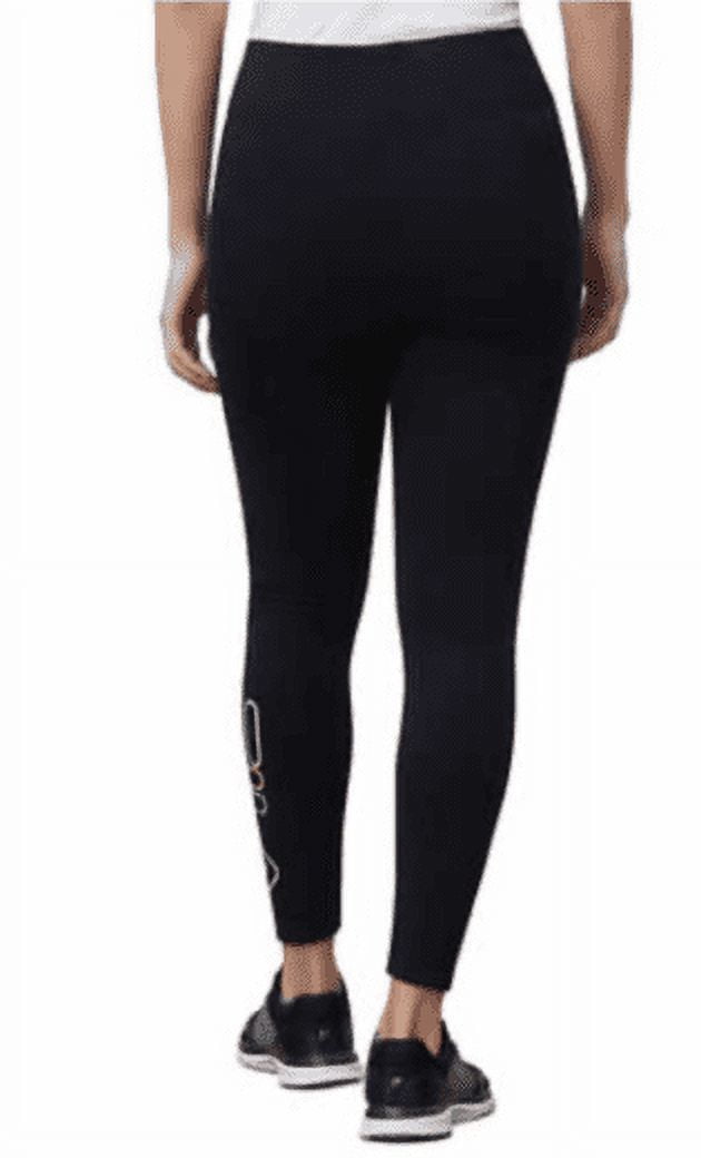 Fila Cotton High Rise Waisted Tight Leggings Black Neon Logo