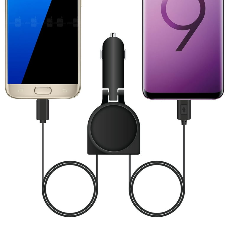 Retractable Car Charger (2.62 ft) - 3 in 1 Fast Car Charge with 66W,  Compatible with iPhone, iPad, Samsung and Android