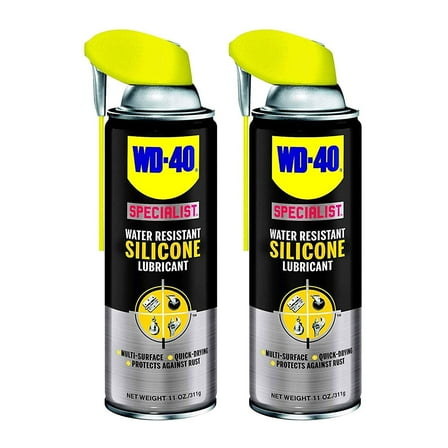 WD-40 Specialist Water Resistant Silicone Lubricant with Smart Straw Sprays 2 Ways 11 OZ 2 Pack