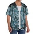 thumbnail image 2 of Fotbe Blue Color Cactus Camisa Estampada de Manga Corta para Hombre, Casual de Verano, Estilo Playero, Sin Arrugas-Small, 2 of 5