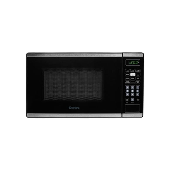 Danby 0.7 cu. ft. Countertop Microwave in Black and Stainless Steel (DBMW0722BBS)