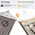 thumbnail image 4 of Bathonly 11 feet 2-Person Hammock Quilted Fabric with Pillow, 450 lbs Capacity, Havana Brown, 4 of 15