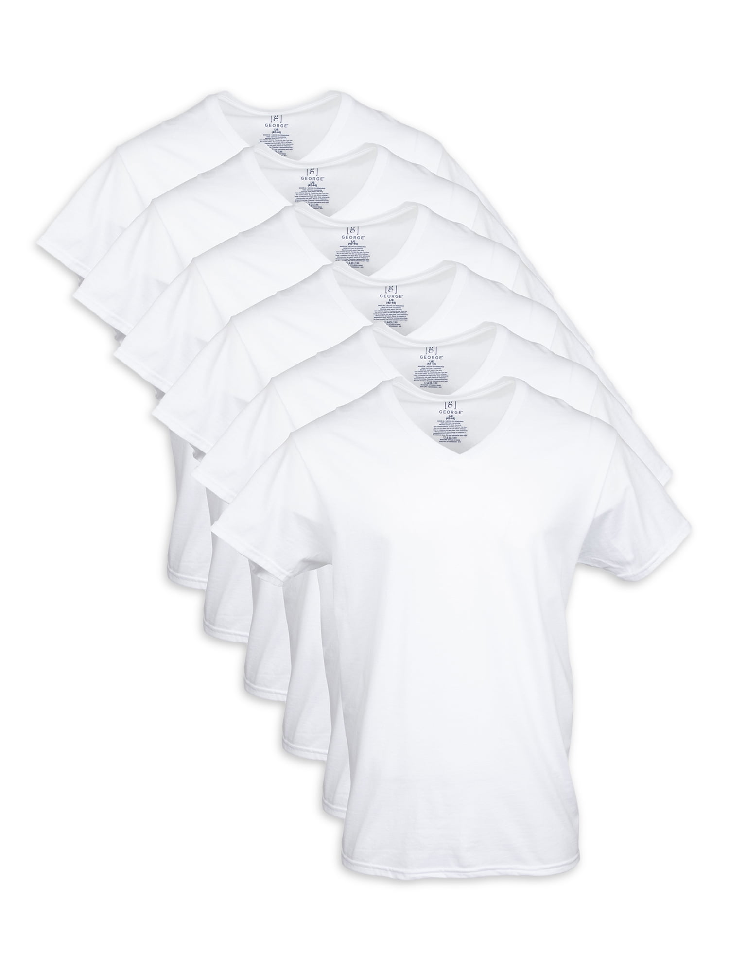 George Men's Crew T-Shirts, 6-Pack 