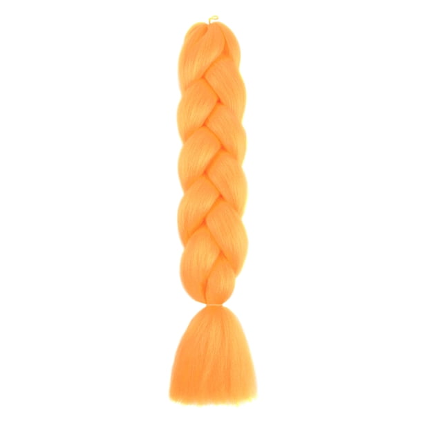 XmhyTop-A Extensiones de cabello trenzado ombré de 60 cm, 3 piezas de cabello trenzado sintético de color sólido para peinados diarios y de fiesta, color naranja