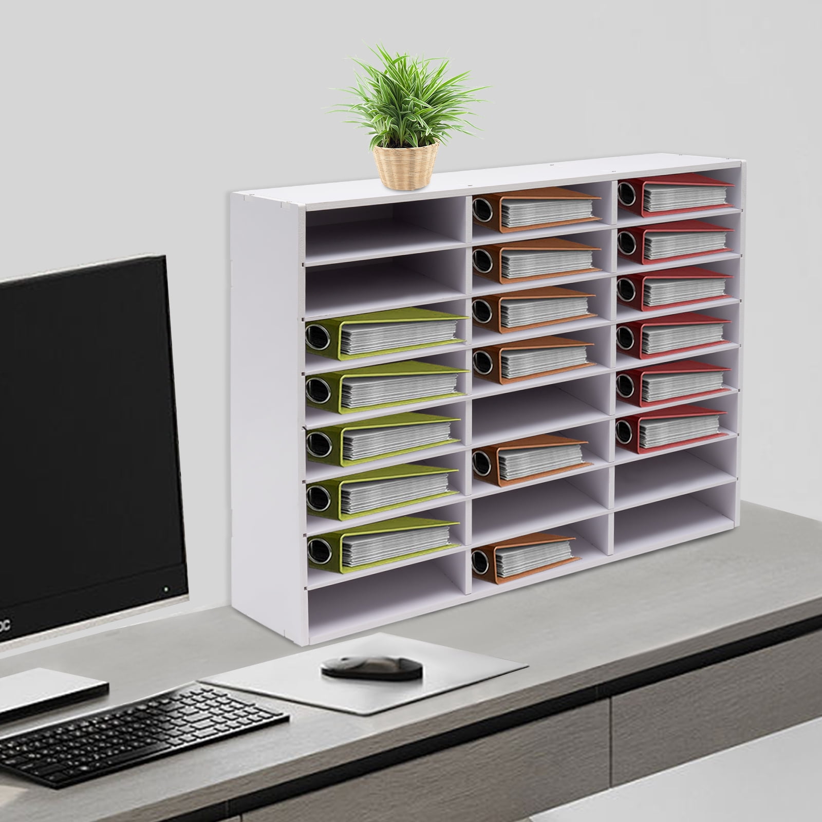 Mail Sorter Organizer Wood Literature Organizer Desktop Bill Paper for Office