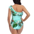 thumbnail image 5 of Gaeub Tropical Pineapple Women's One Shoulder Ruffle Tummy Control Swimwear for Swimming Surfing Beach Party - Small, 5 of 8