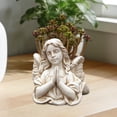 thumbnail image 1 of Estatua de ángel rezando para jardín, maceta blanca, regalo para plantas de interior, decoración, contenedor para plantas, centro de mesa para el, 1 of 8