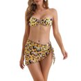 thumbnail image 1 of INSPIRAR CHIC Conjuntos de Bikini de Flores para Mujeres de 3 Piezas con Tiras en la Espalda, Parte Inferior Triangular, Trajes de Baño Talla X-Small Amarillo, 1 of 5