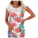 thumbnail image 1 of Camiseta sin mangas de encaje con estampado de mujer Camiseta sin mangas de empalme de cuello redondo Camiseta ligera y cómoda delgada OAVQHLG3B Store lin121212, 1 of 5