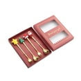 thumbnail image 2 of Cucharas navideñas, cucharas de café, cucharas agitadoras de mango largo, cucharas de té, vajilla de cocina, juego de cucharas de postre para batidos con tenedores Macarena Cucharas de cafe, 2 of 8