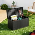 thumbnail image 3 of WLLJOY 100 Gallon Outdoor Storage Resin Deck Box, Lockable Patio Outdoor Storage Box for Furniture, Garden Tools and Tools Storage, Waterproof, Black, 3 of 8