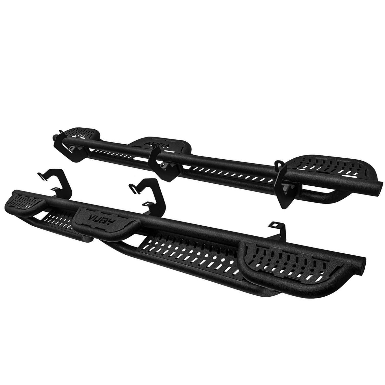 Vijay Running Boards Compatible with 2007-2018 Chevrolet Silverado 1500 / 2007-2018 GMC Sierra 1500 Extended Cab Bolt-on Side Steps Rails Steel Nerf Bars