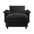 thumbnail image 6 of Accent Sofa Chair with Ottoman, Comfy Oversized Single Sofa, Couch Deep Seat Lounge Chair, Upholstered Armchair for Living Room/Bedroom/Office/Apartment, Black, 6 of 6