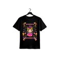 thumbnail image 1 of Camiseta de algodón con estampados florales y dibujos animados para mujer, estilo mazahua mexicano Lele María, manga corta, cómoda y casual., 1 of 7