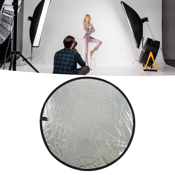 Mini 2 in 1 Silver Reflector and Diffuser for Photography Portable Light Board with Carry Bag for Live Streaming & Photo Shooting