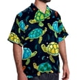 thumbnail image 2 of Turtle Seamless Men's Short Sleeve Printed Poplin Beach Shirts with Spread Collar - Casual Button Down Summer Tops for Unisex, 2 of 6
