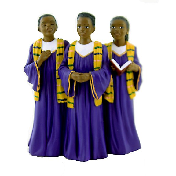 Black Art Teen Choir Trio Polyresin Church Singing Music 16061