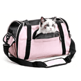thumbnail image 4 of Pet Carrier Backpack, Holds up to 11 lbs, Travel Bag & Soft-Sided Crate for Small Dogs & Cats, Expandable with 5-Side Ventilation, Removable Pad & Luggage Strap, Pink，17×9×11 Inches, 4 of 8