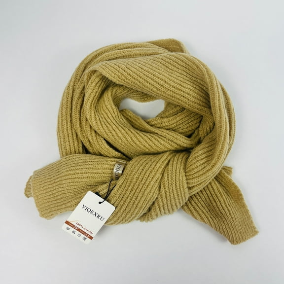 VIQEXRU 79 x 13.5 Inches Scarf Yellow Knitted Warm Scarf for Men and Women